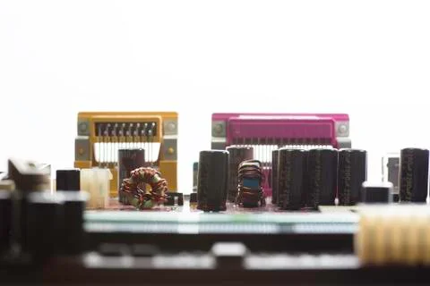 Close up of Electronic Circuits in Technology on  Mainboard Stock Photos