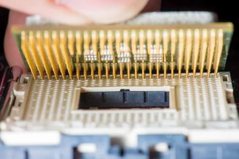Close up of Electronic Circuits in Technology on  Mainboard 写真素材