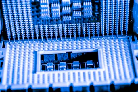 Close up of Electronic Circuits in Technology on  Mainboard Stock Photos