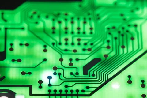 Close up of Electronic Circuits in Technology on  Mainboard 스톡 사진
