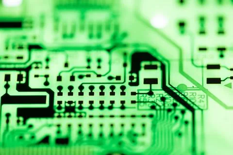 Close up of Electronic Circuits in Technology on  Mainboard Stock Photos