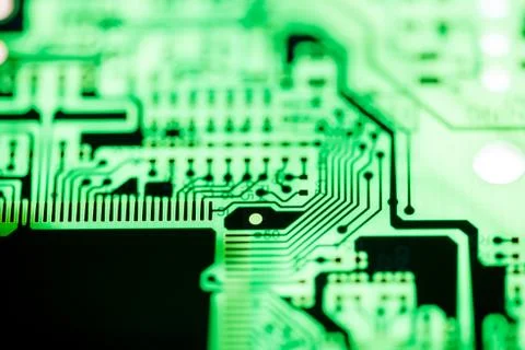 Close up of Electronic Circuits in Technology on  Mainboard Stock Photos