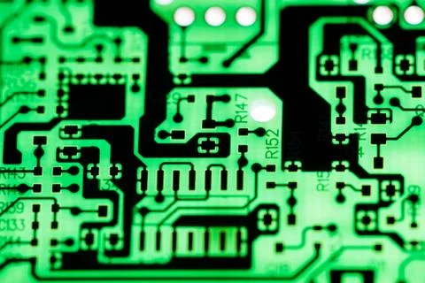 Close up of Electronic Circuits in Technology on  Mainboard Stock Photos