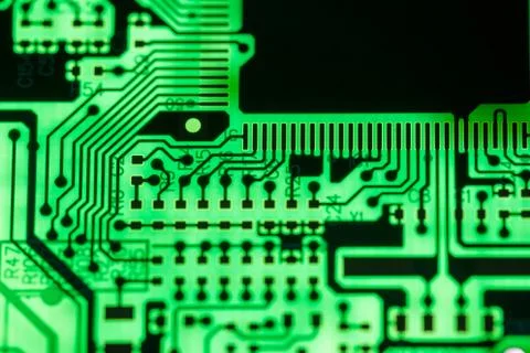 Close up of Electronic Circuits in Technology on  Mainboard Stock Photos
