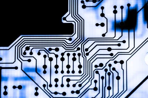 Close up of Electronic Circuits in Technology on  Mainboard Stock Photos