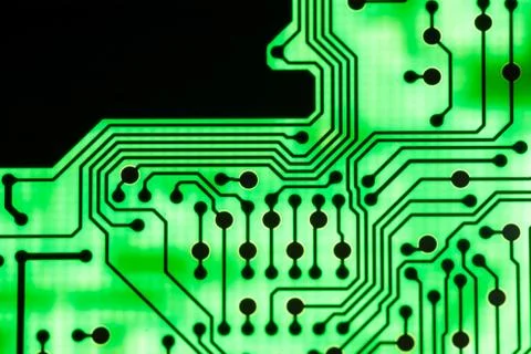 Close up of Electronic Circuits in Technology on  Mainboard Stock Photos