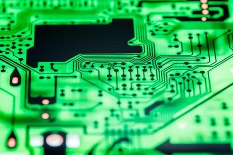 Close up of Electronic Circuits in Technology on  Mainboard Stock Photos