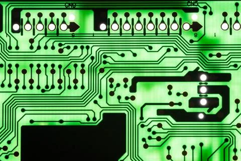 Close up of Electronic Circuits in Technology on  Mainboard Stock-Fotos