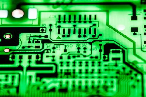 Close up of Electronic Circuits in Technology on  Mainboard Stock Photos