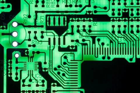 Close up of Electronic Circuits in Technology on  Mainboard Фото
