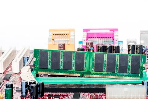 Close up of Electronic Circuits in Technology on  Mainboard Stock Photos