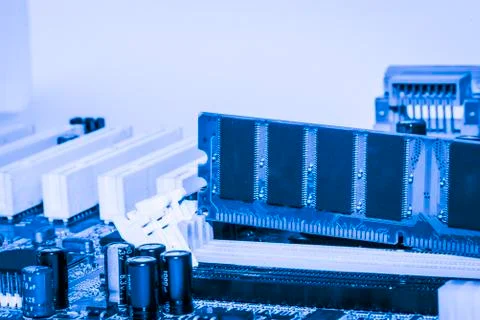 Close up of Electronic Circuits in Technology on  Mainboard Stock Photos