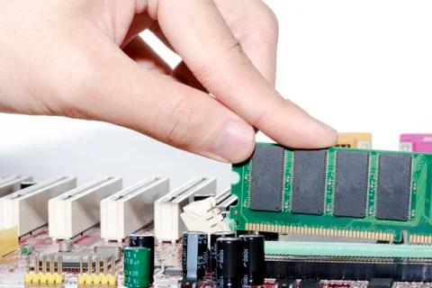 Close up of Electronic Circuits in Technology on  Mainboard Stock Photos