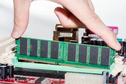 Close up of Electronic Circuits in Technology on  Mainboard Stock Photos