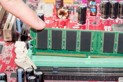 Close up of Electronic Circuits in Technology on  Mainboard Stock-Fotos