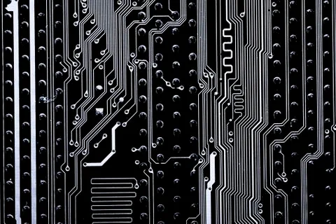 Close up of Electronic Circuits in Technology on  Mainboard Stock Photos