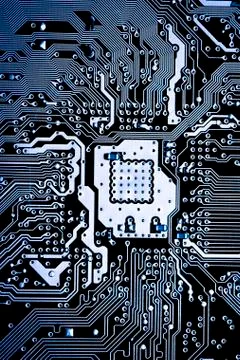 Close up of Electronic Circuits in Technology on  Mainboard Stock Photos