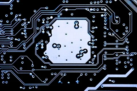 Close up of Electronic Circuits in Technology on  Mainboard 스톡 사진