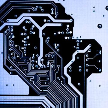 Close up of Electronic Circuits in Technology on  Mainboard 스톡 사진