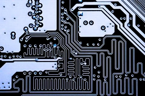 Close up of Electronic Circuits in Technology on  Mainboard Stock Photos