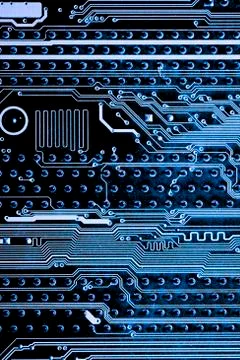 Close up of Electronic Circuits in Technology on  Mainboard Фото