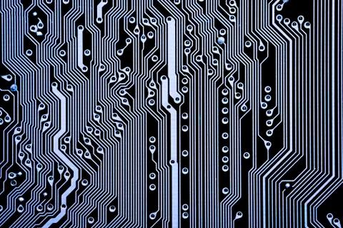 Close up of Electronic Circuits in Technology on  Mainboard 写真素材