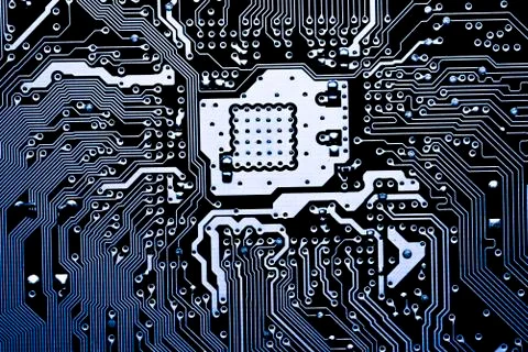 Close up of Electronic Circuits in Technology on  Mainboard Stock-Fotos