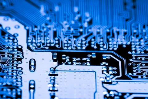 Close up of Electronic Circuits in Technology on  Mainboard Stock Photos