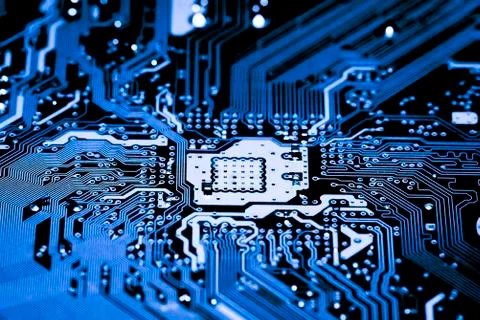 Close up of Electronic Circuits in Technology on  Mainboard Stock Photos