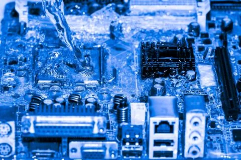 Close up of Electronic Circuits in Technology on  Mainboard Stock Photos