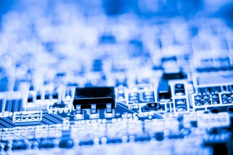 Close up of Electronic Circuits in Technology on  Mainboard Stock Photos