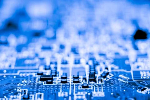 Close up of Electronic Circuits in Technology on  Mainboard Фото