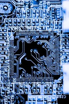 Close up of Electronic Circuits in Technology on  Mainboard Stock-Fotos