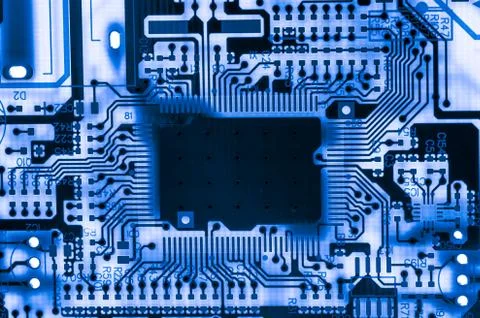 Close up of Electronic Circuits in Technology on  Mainboard Stock-Fotos