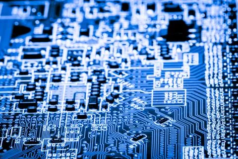 Close up of Electronic Circuits in Technology on  Mainboard Stock Photos