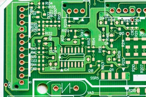 Close up of Electronic Circuits in Technology on  Mainboard Stock Photos