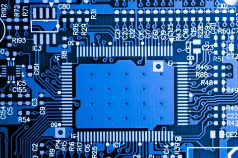 Close up of Electronic Circuits in Technology on  Mainboard Stock Photos