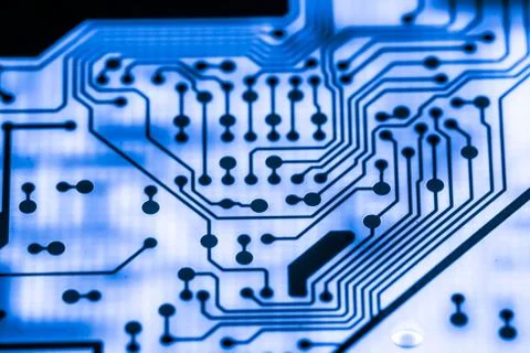 Close up of Electronic Circuits in Technology on  Mainboard Stock Photos