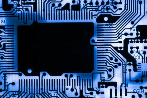 Close up of Electronic Circuits in Technology on  Mainboard Stock Photos