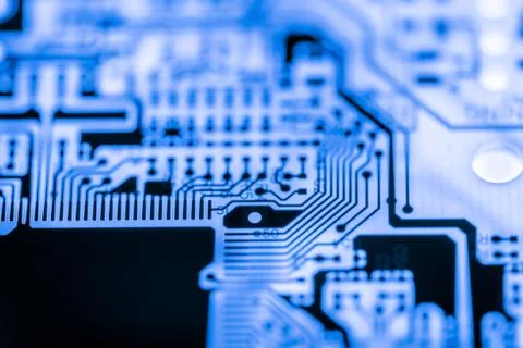 Close up of Electronic Circuits in Technology on  Mainboard Stock Photos