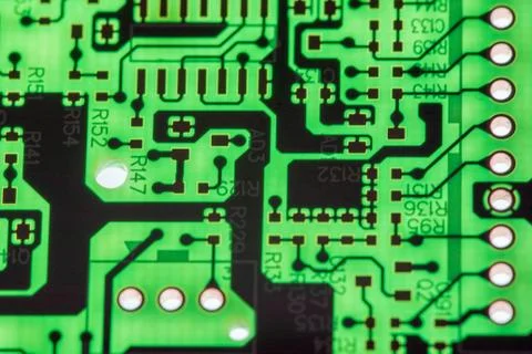 Close up of Electronic Circuits in Technology on  Mainboard Stock Photos