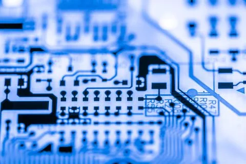Close up of Electronic Circuits in Technology on  Mainboard 写真素材