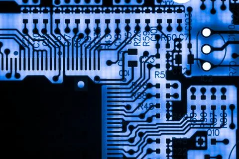 Close up of Electronic Circuits in Technology on  Mainboard Stock Photos