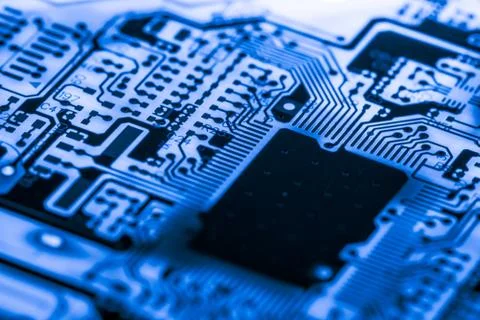 Close up of Electronic Circuits in Technology on  Mainboard Stock Photos