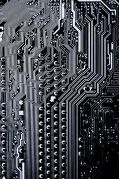 Close up of Electronic Circuits in Technology on  Mainboard Stock Photos