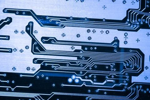 Close up of Electronic Circuits in Technology on  Mainboard 库存照片