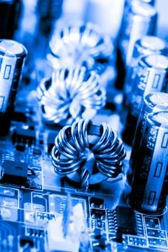 Close up of Electronic Circuits in Technology on  Mainboard Stock-Fotos