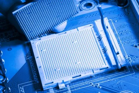 Close up of Electronic Circuits in Technology on  Mainboard Stock Photos