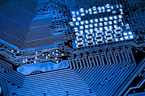 Close up of Electronic Circuits in Technology on  Mainboard Stock Photos