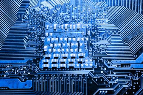 Close up of Electronic Circuits in Technology on  Mainboard Stock-Fotos